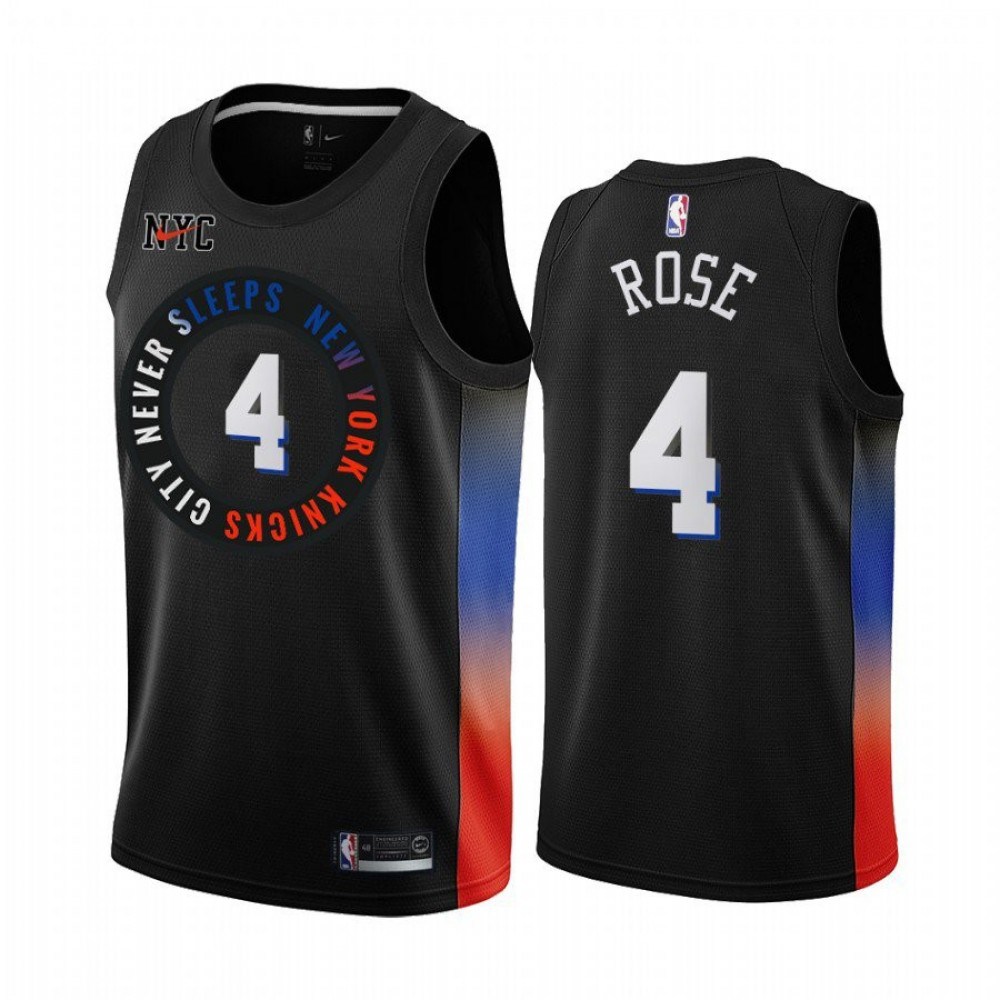 Men's New York Knicks Derrick Rose #4 Black 202021 Swingman Jersey - City Edition-Pro Kit Vault | Brand New 26/27 Sports Jerseys
